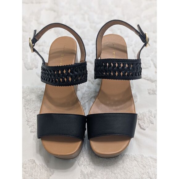 🖤 Tommy Hilfiger Rubena 2 Wedge Platform Sandals – Black – Size 8.5M - Picture 2 of 9